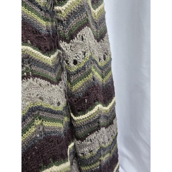 Putumayo 100% Wool Open Knit Cardigan Striped Multicolor Women's Size Small Boho - Picture 6 of 9